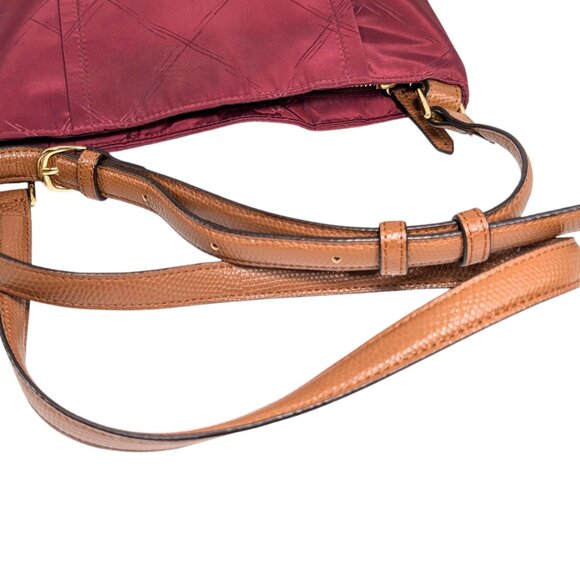 Vera Bradley Maroon Nylon Preppy Poly Molly Slim Crossbody Purse - Picture 6 of 8